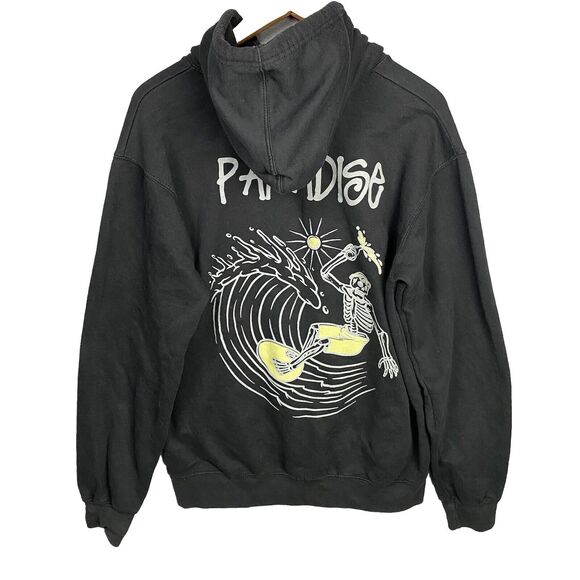 Call Your Mother Other - Call your Mother Men Sweatshirt Size Large Black Hoodie Skeleton Surfing Skater